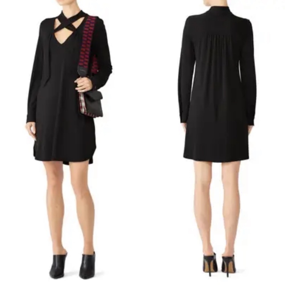 Fifteen Twenty Neck Tie Dress‎ in Black Size Medium
